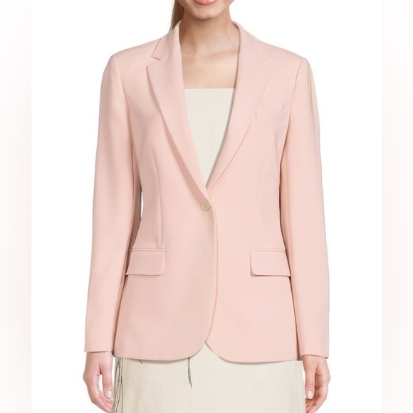 NEW Theory Staple Classic Crepe Single-Button Blazer pink salt - Picture 6 of 7